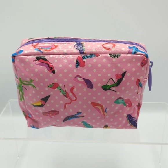 Paperchase Pink Polk A Dot Heels Cosmetic Travel Bags Barbiecore - Picture 11 of 14